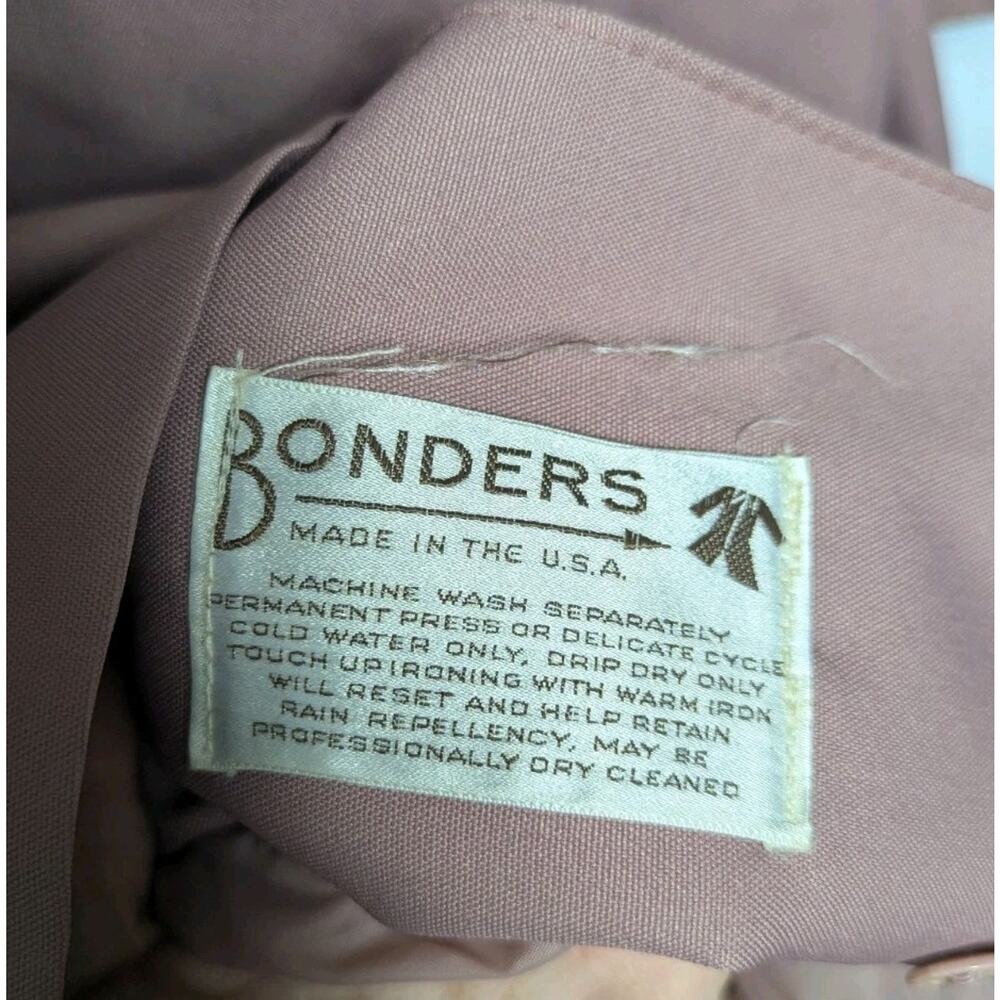 Vintage Bonders 1960s Pale Lilac Mauve Trench Coat Jacket Ruffle Military M - Picture 5 of 11